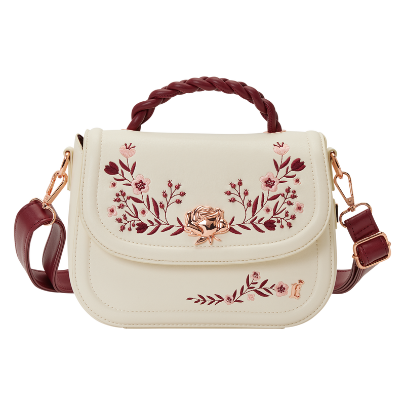 Loungefly Cream & Red Floral Crossbody Bag, , hi-res view 1