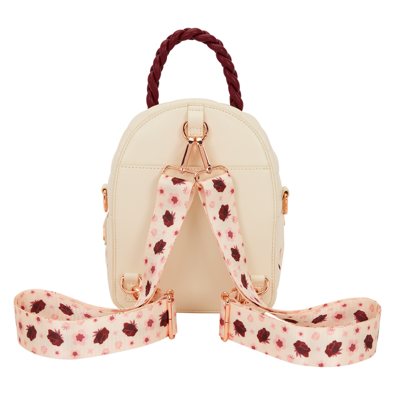 Loungefly Cream & Red Floral Convertible Mini Backpack & Crossbody Bag, , hi-res view 4