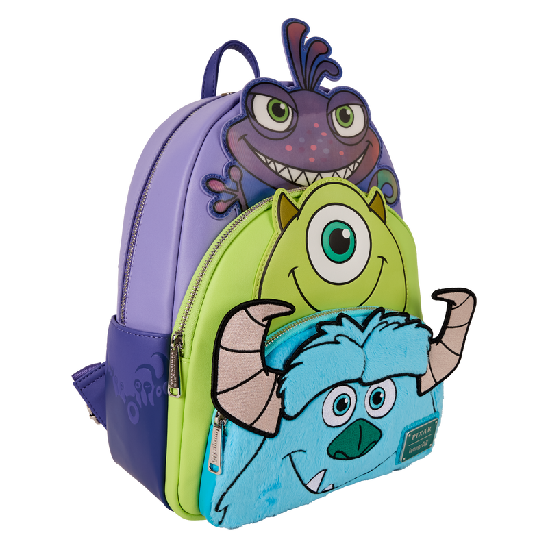 Monsters, Inc. Sulley, Mike, & Randall Triple Pocket Mini Backpack, , hi-res view 5