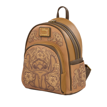 Stitch Brown Debossed Mini Backpack, , hi-res view 2
