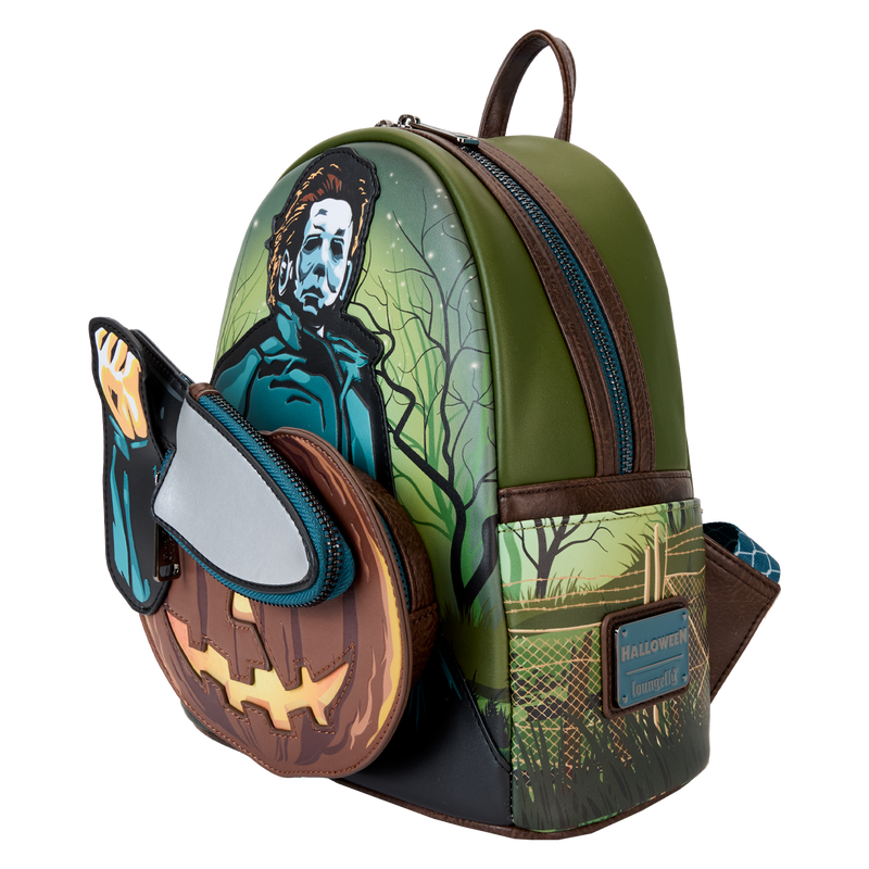 Halloween Michael Myers Pumpkin Glow Mini Backpack With Coin Bag, , hi-res view 7