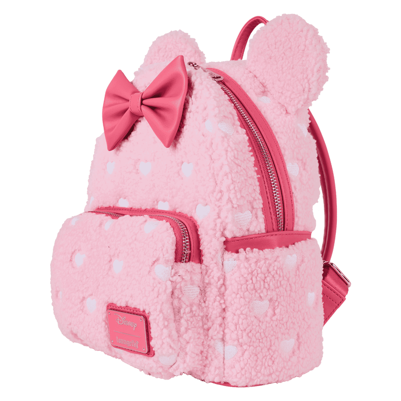 Minnie Mouse Exclusive Hearts Strawberry Scented Sherpa Mini Backpack, , hi-res view 4