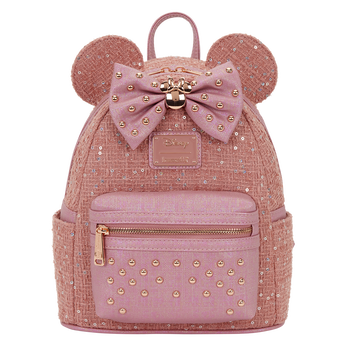 Exclusive Minnie Mouse Glitter Tweed Mini Backpack, Image 1