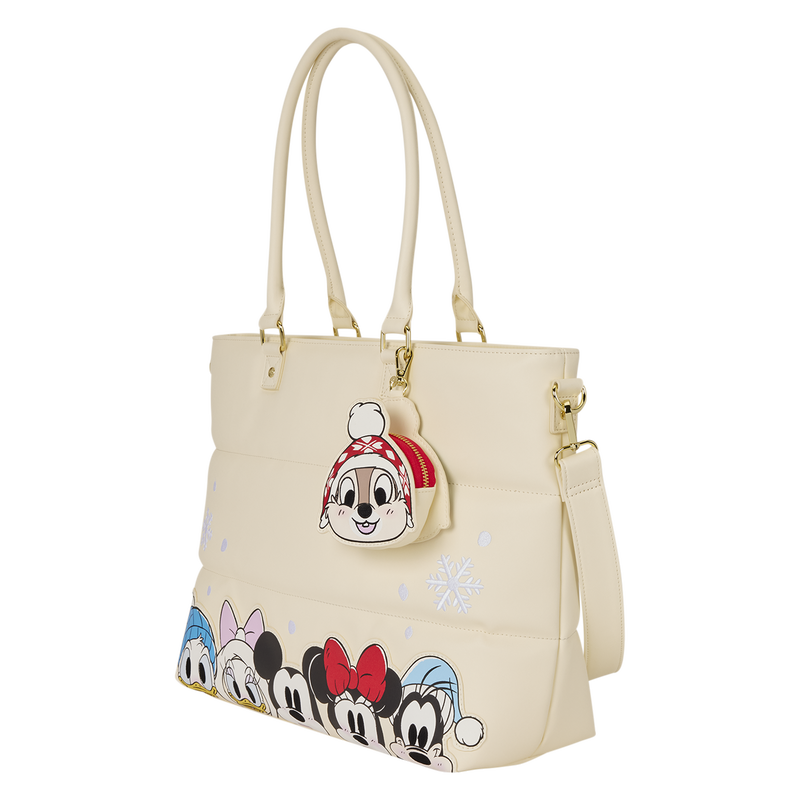 Mickey & Friends Holiday Snow Tote Crossbody Bag with Coin Bag, , hi-res view 3
