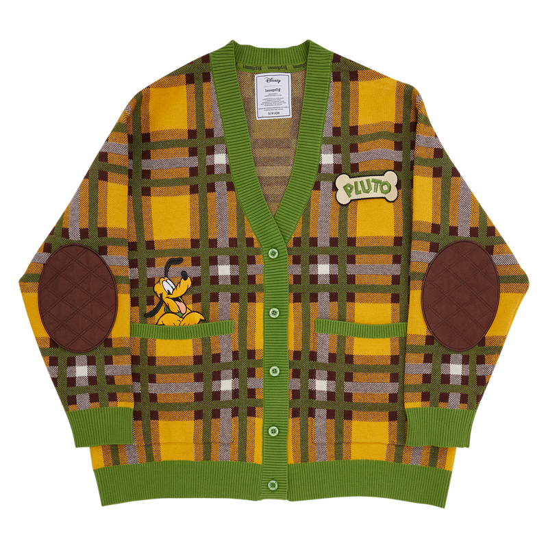 Pluto 95th Anniversary Plaid Knit Cardigan, , hi-res view 1
