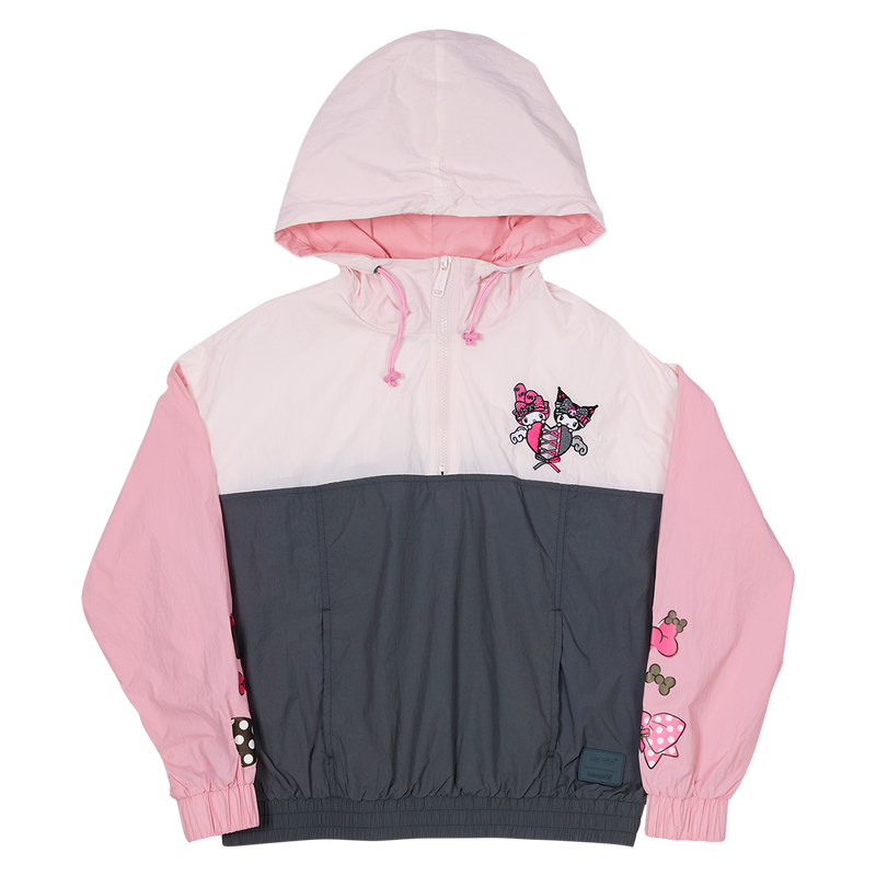 Sanrio My Melody & Kuromi Half-Zip Unisex Windbreaker Jacket, , hi-res view 1