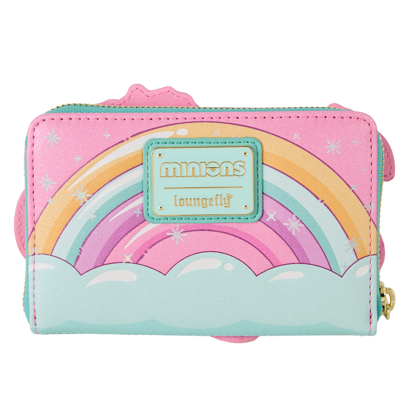 Minions Fluffy Unicorn Rainbow Glitter Zip Around Wallet, , hi-res view 5
