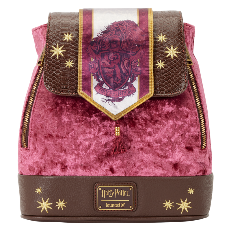 Exclusive Harry Potter Gryffindor Banner Velvet Mini Backpack, , hi-res view 1