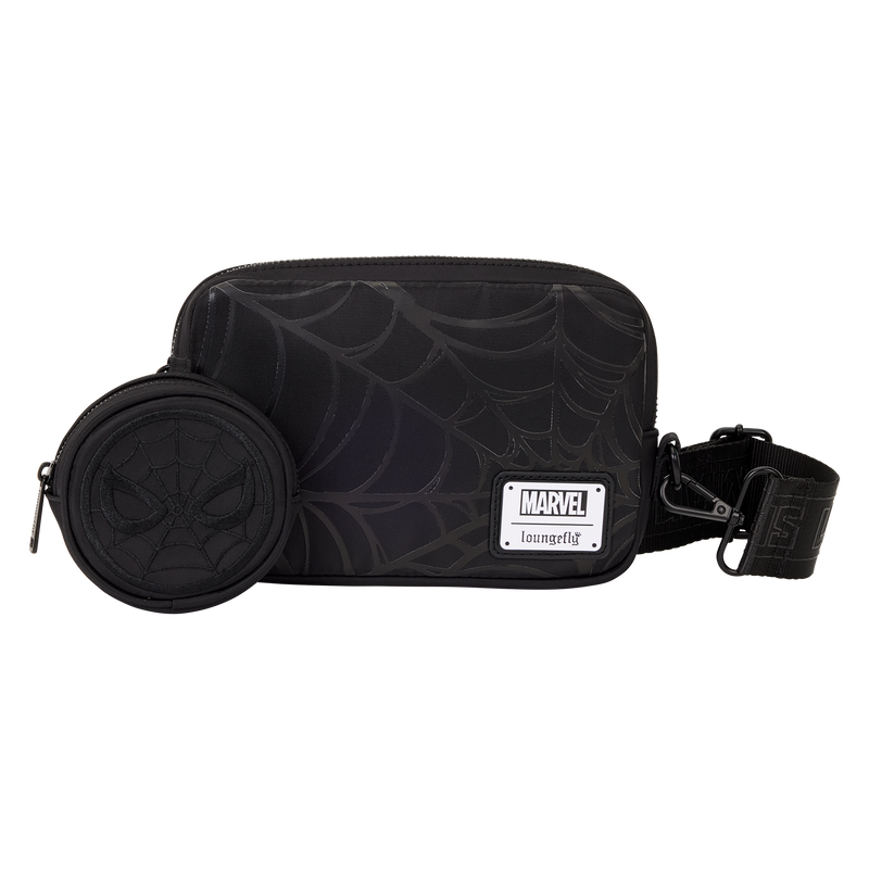 Spider-Man Black & White Suit Sling Crossbody Bag with Coin Bag, , hi-res view 1