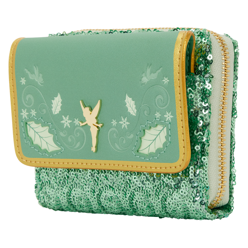 Peter Pan Tinker Bell Holiday Sequin Tri-Fold Wallet, , hi-res view 3