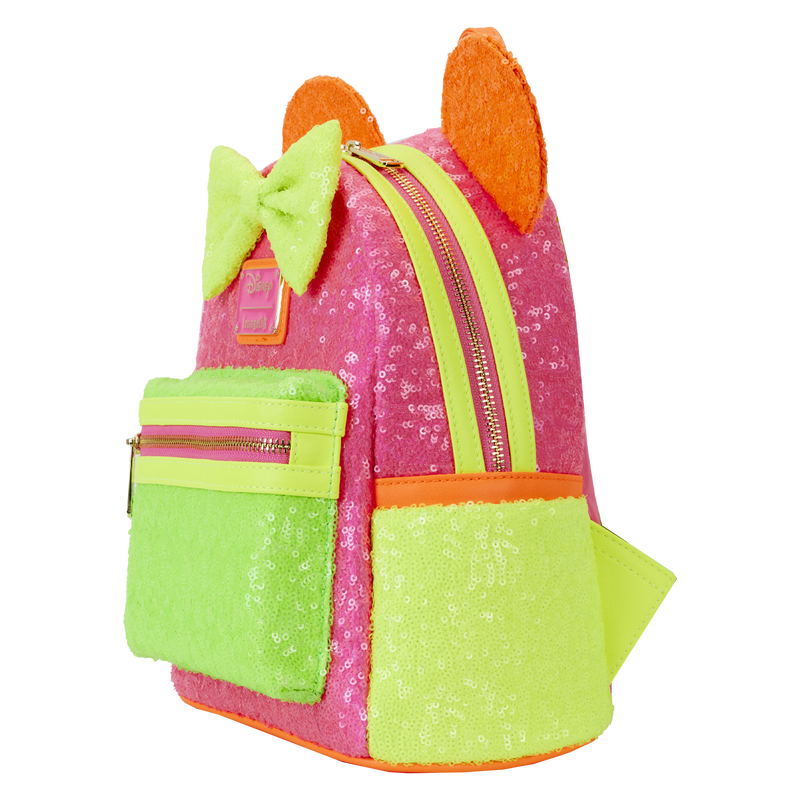Minnie Mouse Exclusive Color Block Neon Sequin Mini Backpack, , hi-res view 4