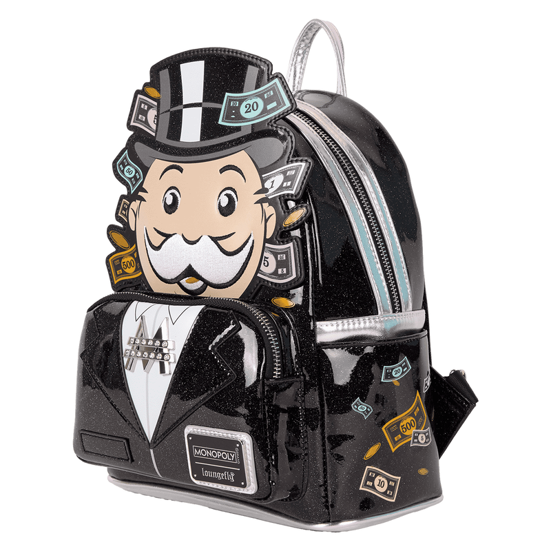 Monopoly 90th Anniversary Pennybags Glitter Cosplay Mini Backpack, , hi-res view 3