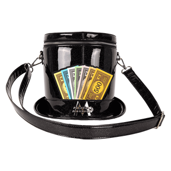 Monopoly 90th Anniversary Top Hat Glitter Figural Crossbody Bag, Image 1