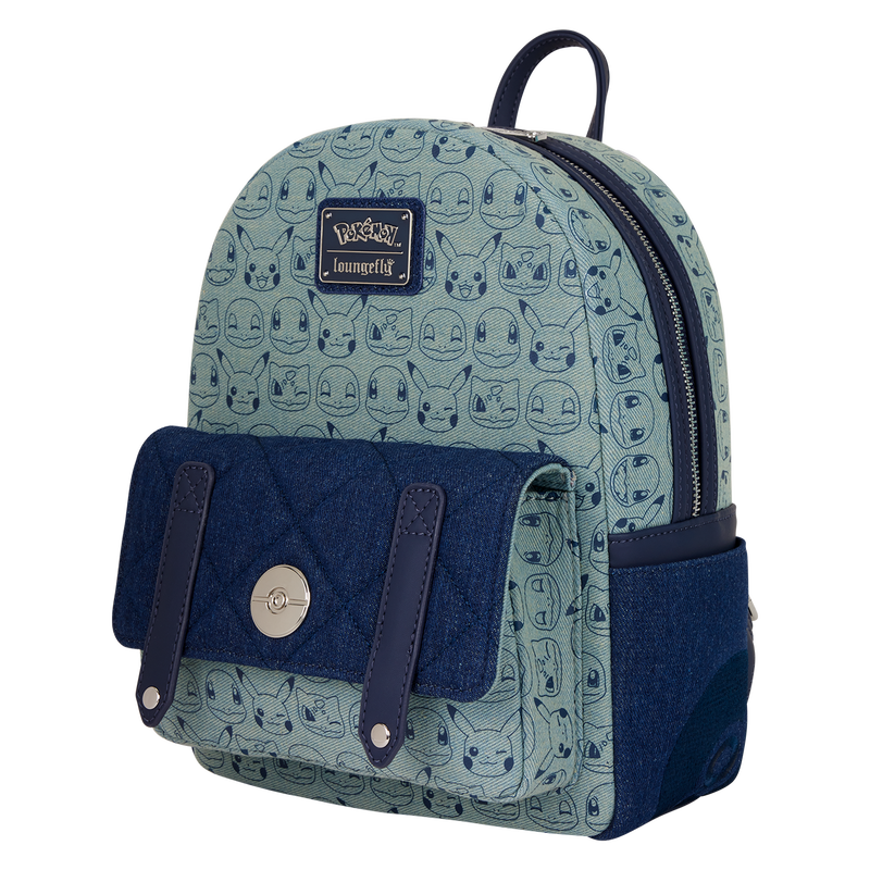 Pokémon Faux Denim All-Over Print Mini Backpack, , hi-res view 3