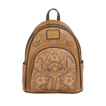 Stitch Brown Debossed Mini Backpack, , hi-res view 1