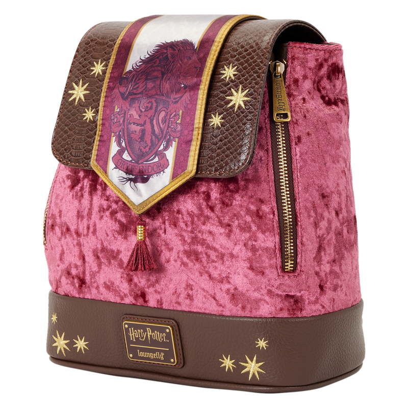 Exclusive Harry Potter Gryffindor Banner Velvet Mini Backpack, , hi-res view 4