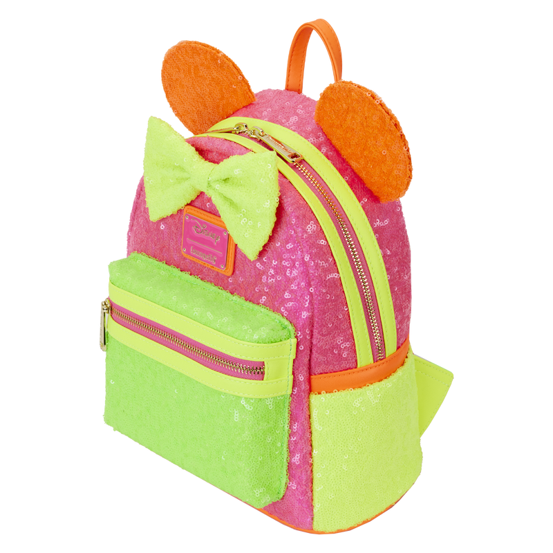 Minnie Mouse Exclusive Color Block Neon Sequin Mini Backpack, , hi-res view 5