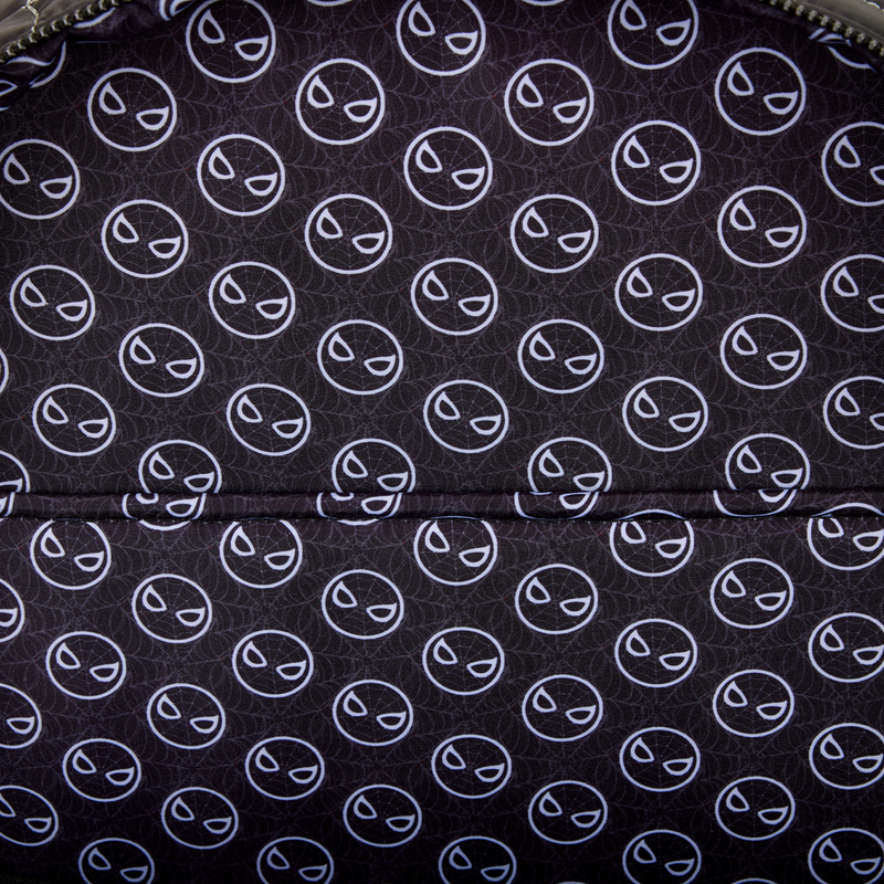 Spider-Man Black & White Suit Cosplay Quilted Full-Size Backpack, , hi-res view 7