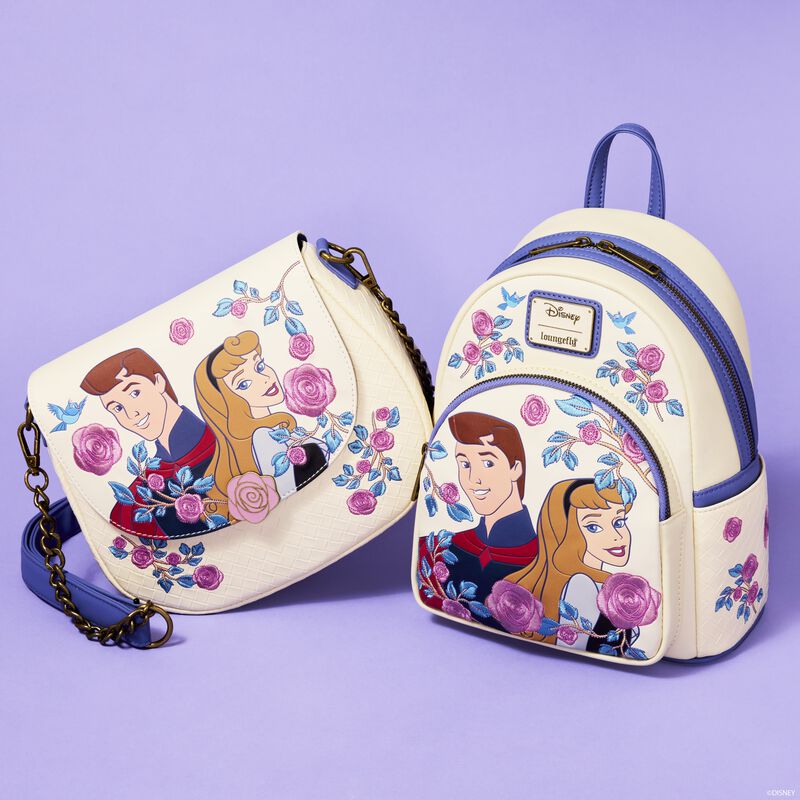 Sleeping Beauty Princess Aurora & Prince Phillip Floral Mini Backpack, , hi-res view 3