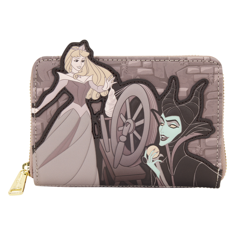 Sleeping Beauty & Maleficent Spinning Wheel Zip Around Wallet, , hi-res view 1