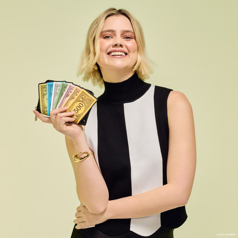 Monopoly 90th Anniversary Money Glitter Zip Around Wallet LFlifestyle1 view 2