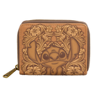 Stitch Brown Debossed Wallet, , hi-res view 1
