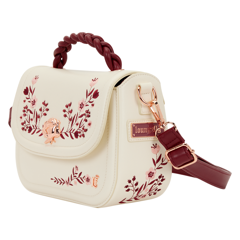 Loungefly Cream & Red Floral Crossbody Bag, , hi-res view 3