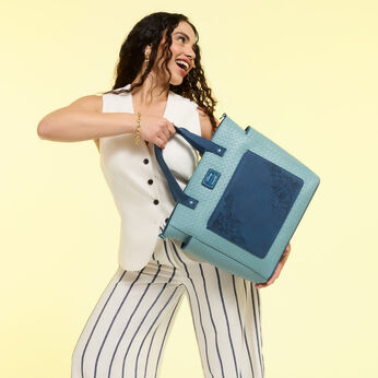 Stitch Embroidered Floral Convertible Backpack & Tote Crossbody Bag LFlifestyle1 Stitch Embroidered Floral Convertible Backpack & Tote Crossbody Bag, Image 2