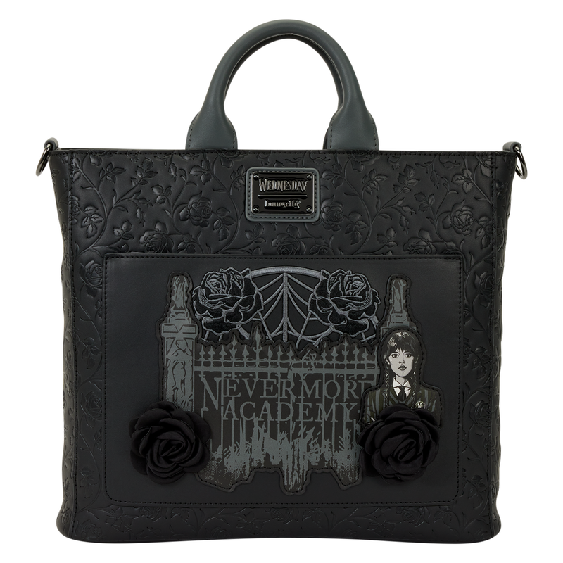 Wednesday Black Roses Convertible Backpack & Tote Crossbody Bag, , hi-res view 1