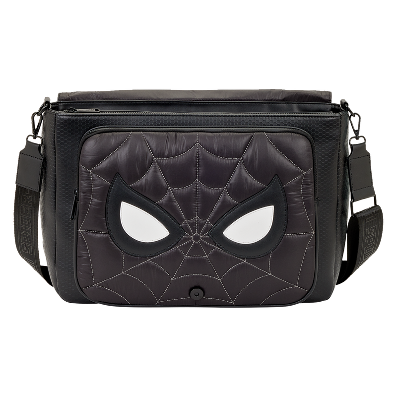 Spider-Man Black & White Suit Quilted Messenger Crossbody Bag, , hi-res view 4