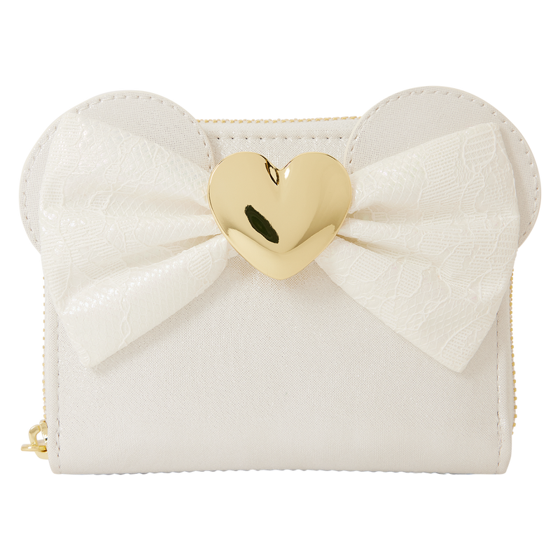 Minnie Mouse Iridescent Lace Wedding Zip Around Wallet, , hi-res view 1