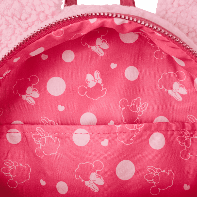 Minnie Mouse Exclusive Hearts Strawberry Scented Sherpa Mini Backpack, , hi-res view 6