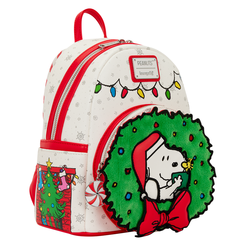 Peanuts Snoopy & Woodstock Holiday Plush Wreath Mini Backpack, , hi-res view 5