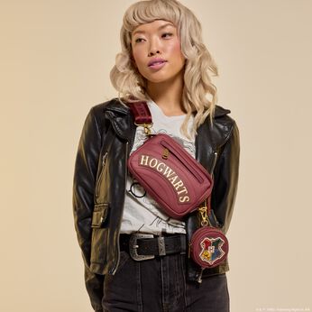 Harry Potter Hogwarts House Canvas Sling Crossbody Bag with Coin Bag LFlifestyle1 Harry Potter Hogwarts House Canvas Sling Crossbody Bag with Coin Bag, Image 2