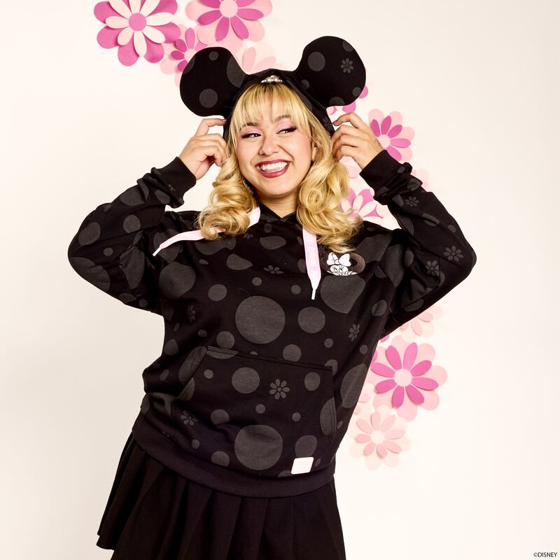 Minnie Mouse Floral Rock The Dots Unisex Hoodie LFlifestyle1 view 2