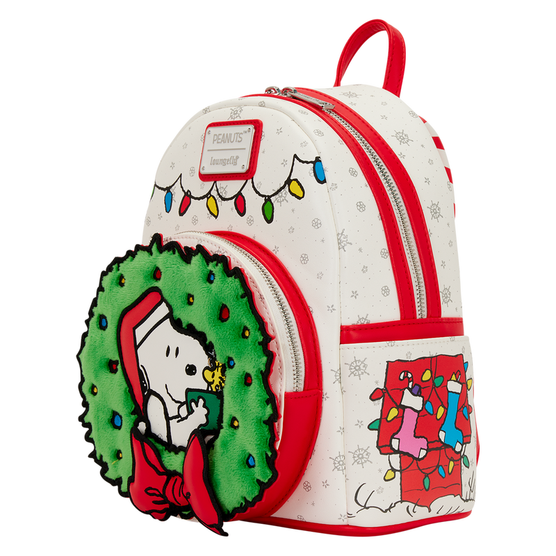 Peanuts Snoopy & Woodstock Holiday Plush Wreath Mini Backpack, , hi-res view 4
