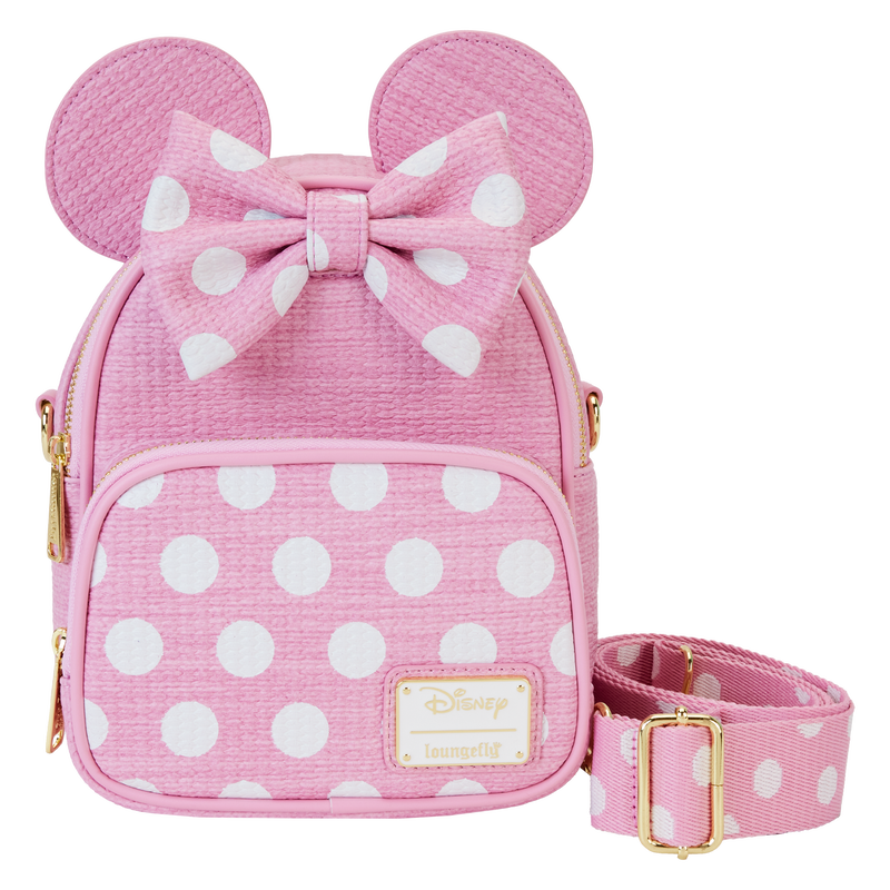 Minnie Mouse Woven Texture Convertible Mini Backpack & Crossbody Bag, , hi-res view 1