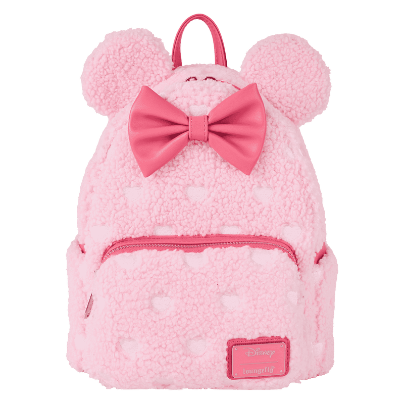 Minnie Mouse Exclusive Hearts Strawberry Scented Sherpa Mini Backpack, , hi-res view 1