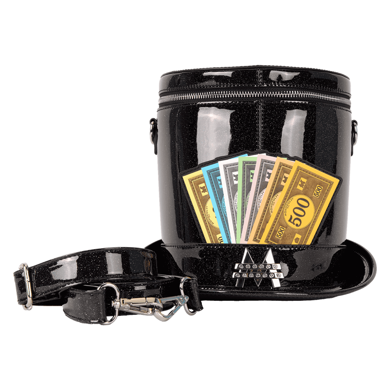Monopoly 90th Anniversary Top Hat Glitter Figural Crossbody Bag, , hi-res view 3