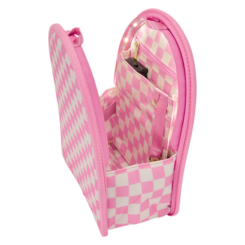 Loungefly Pink Checkered Light-Up Mini Backpack Bag Organizer Insert, , hi-res view 3