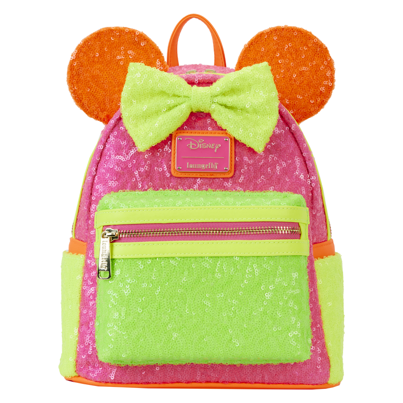 Minnie Mouse Exclusive Color Block Neon Sequin Mini Backpack, , hi-res view 1