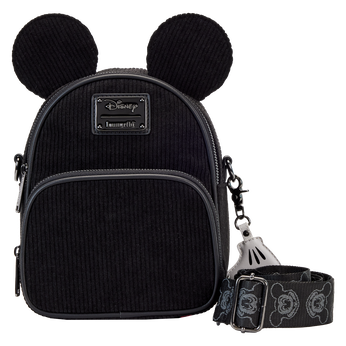 Disney100 Mickey Mouse Classic Corduroy Convertible Mini Backpack & Crossbody Bag, Image 1