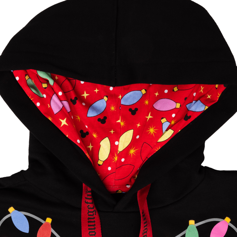 Mickey & Friends Holiday String Lights Glow Unisex Hoodie, , hi-res view 7