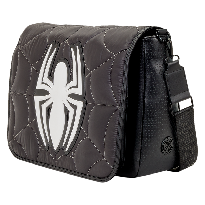 Spider-Man Black & White Suit Quilted Messenger Crossbody Bag, , hi-res view 5