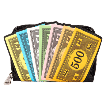 Monopoly 90th Anniversary Money Glitter Zip Around Wallet, Image 1