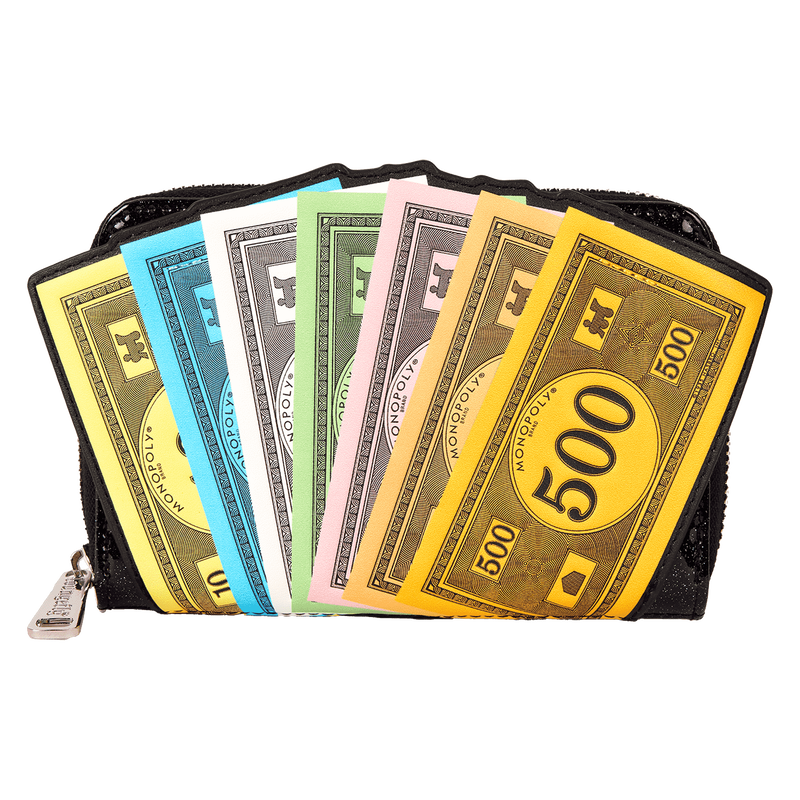 Monopoly 90th Anniversary Money Glitter Zip Around Wallet, , hi-res view 1