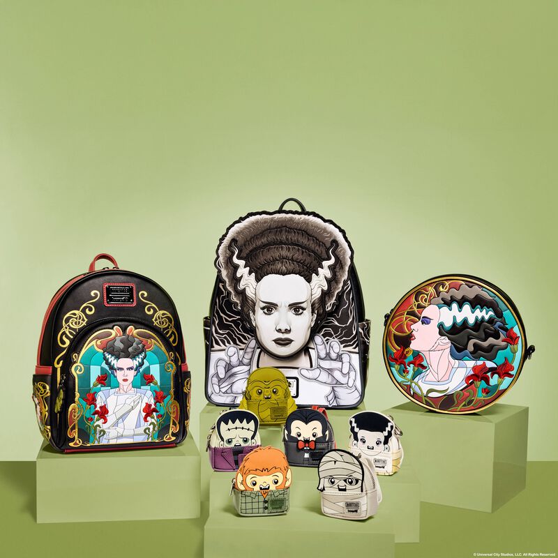 Universal Monsters The Bride Of Frankenstein Stained Glass Mini Backpack, , hi-res view 3