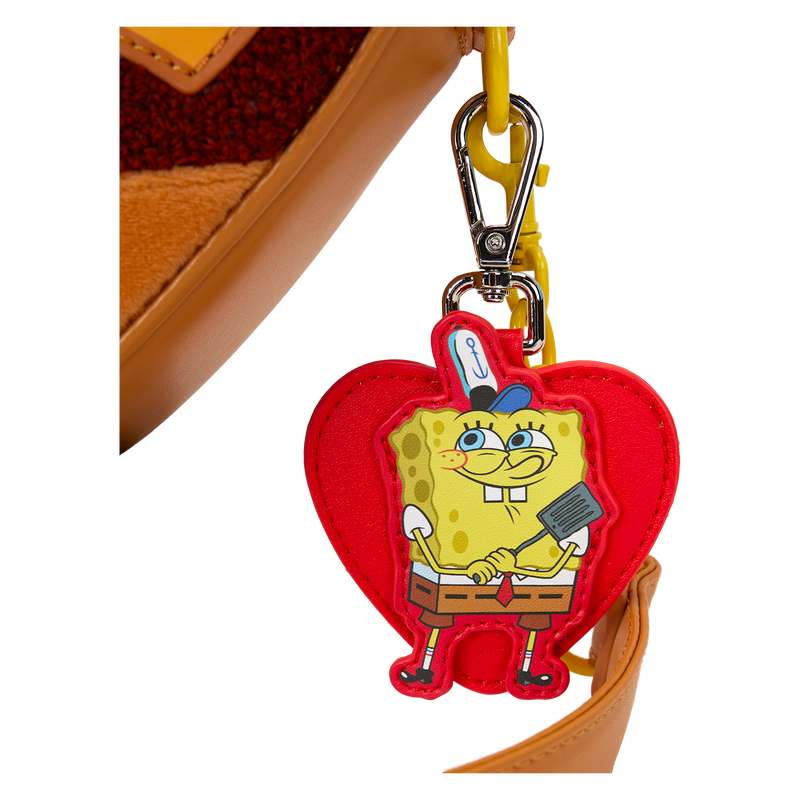 SpongeBob SquarePants Krabby Patty Plush Heart Figural Crossbody Bag, , hi-res view 5