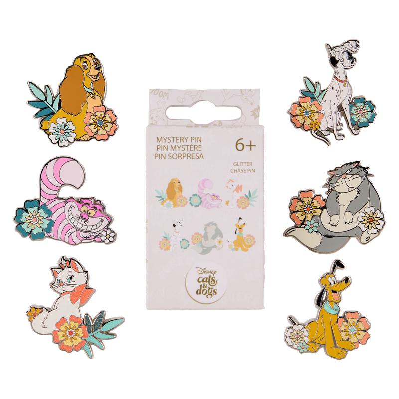 Disney Dogs & Cats Floral Mystery Box Pin, , hi-res view 1