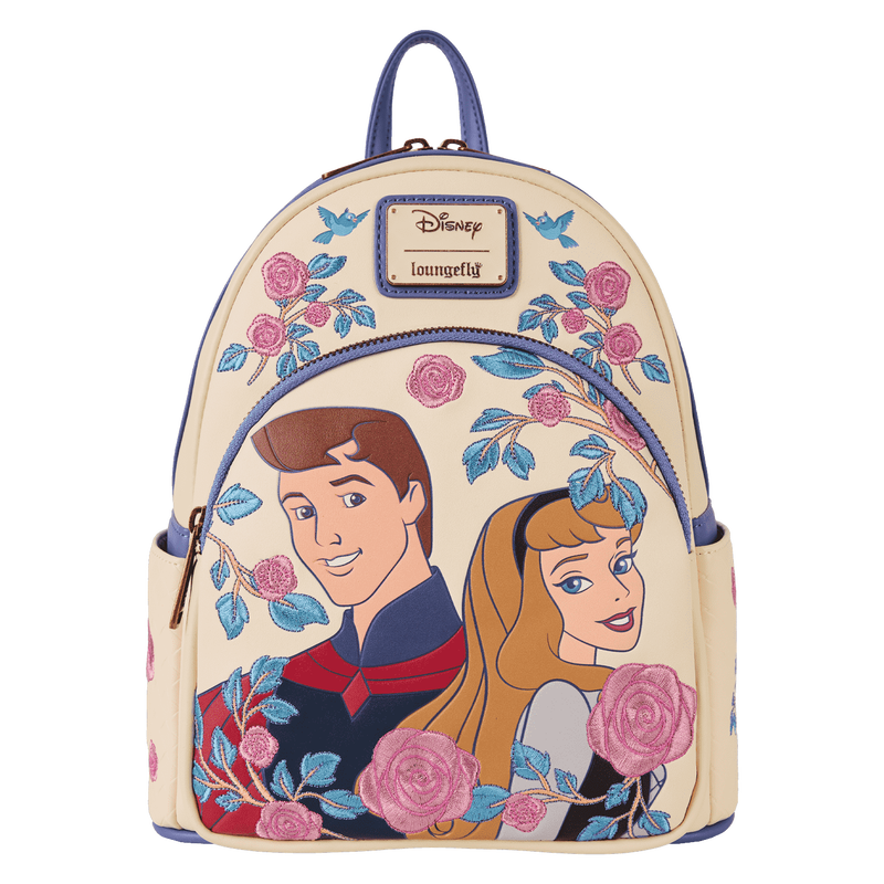 Sleeping Beauty Princess Aurora & Prince Phillip Floral Mini Backpack, , hi-res view 1